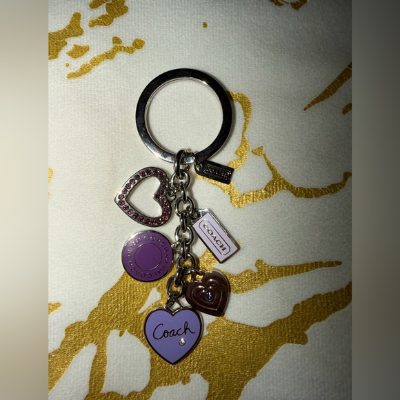 Coach Vintage Purple and Silver Heart Keychain - Picture 5 of 5